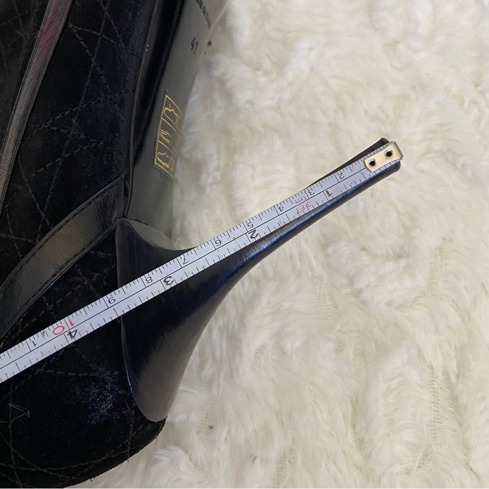 CHRISTIAN DIOR Cannage Quilted Suede Leather Knee-High Boots Stiletto He… - Picture 13 of 16